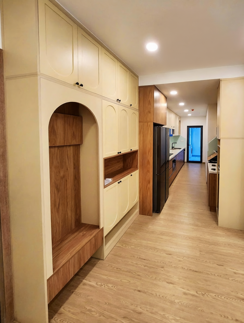 Bếp căn hộ 92m2 2 ph&ograve;ng ngủ 2 vệ sinh full nội thất diamond alnata celadon city